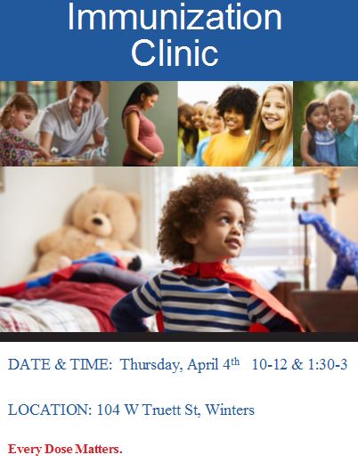 Winters April Immunization Clinic